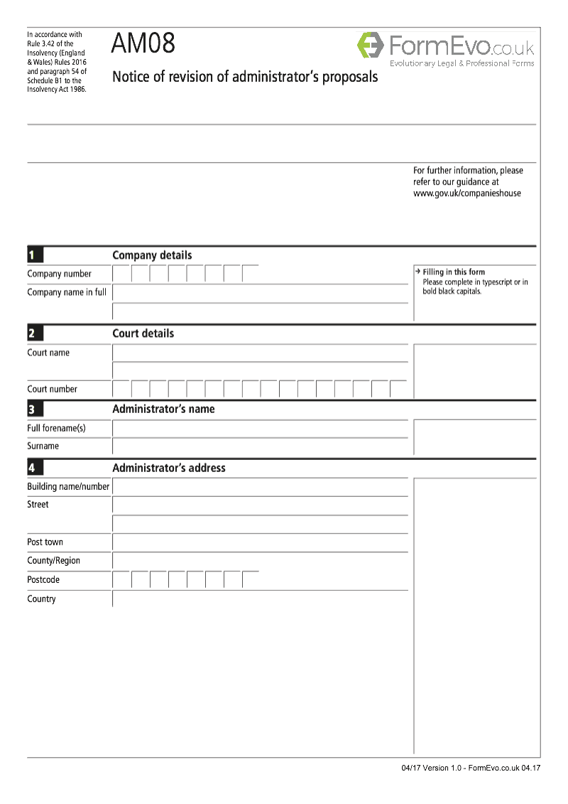 AM08 Notice of revision of administrator s proposals Rule 3 42 preview