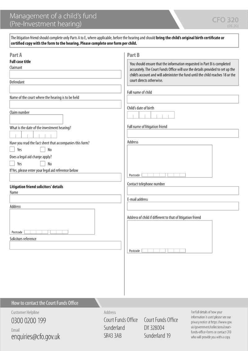 CFO 320 Management of a child s fund Pre Investment hearing preview