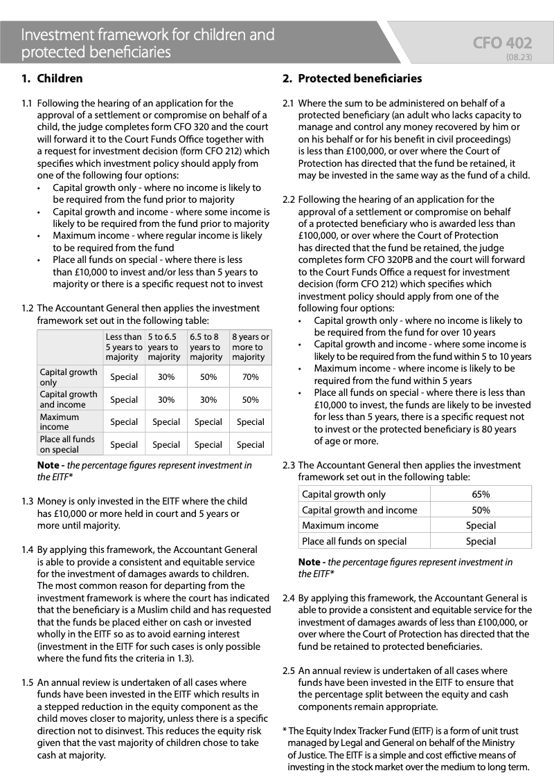 CFO 402 Investment framework for children and protected beneficiaries preview