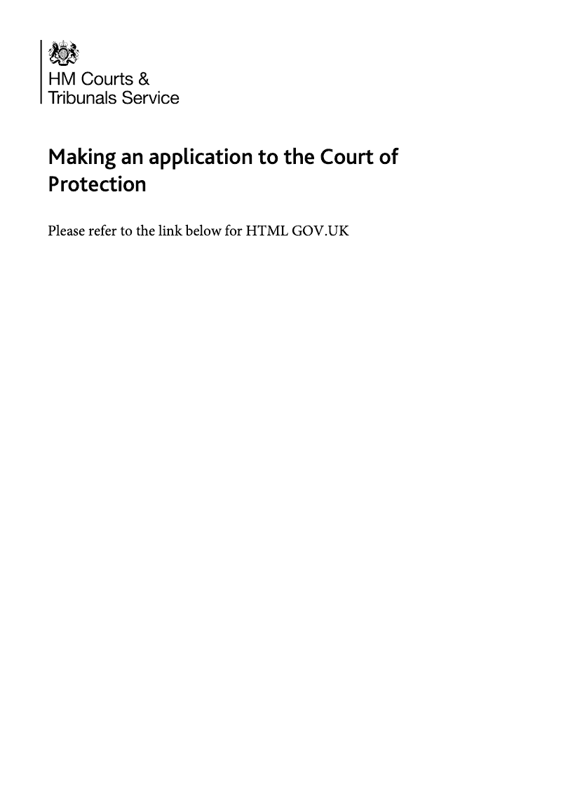 COP FAQ Making an application to the Court of Protection Frequently asked questions preview
