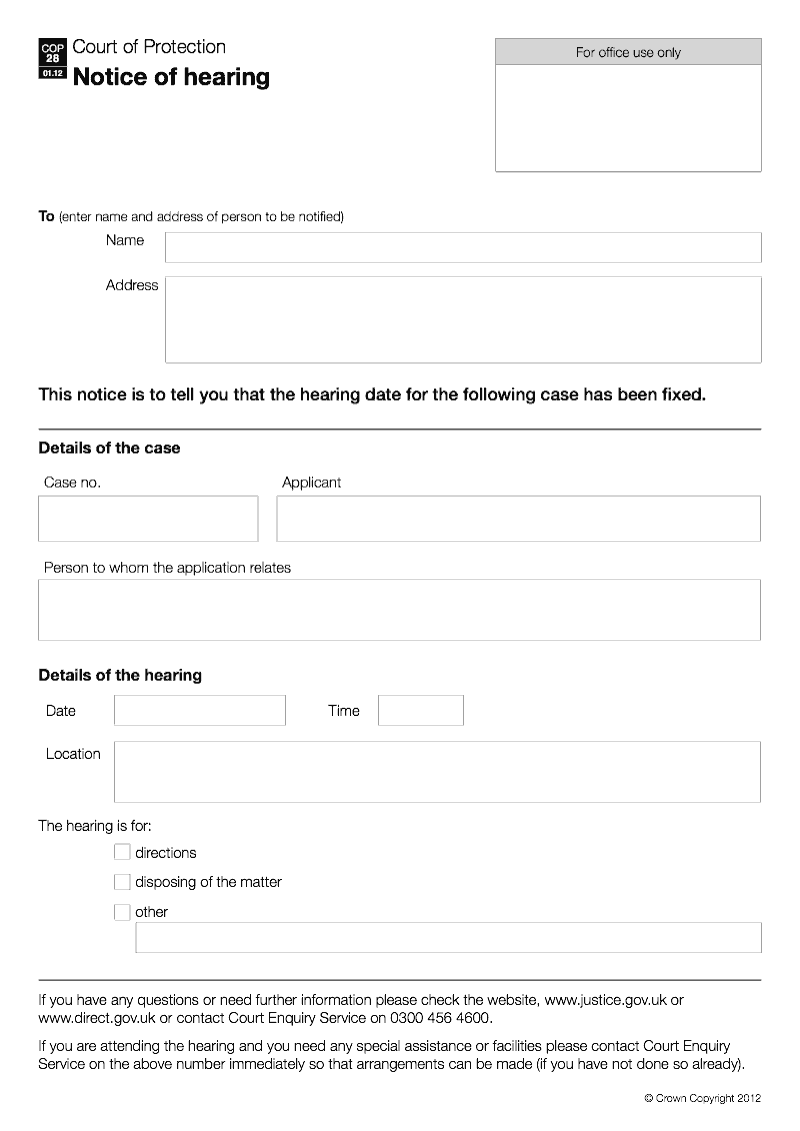 COP28 Notice of hearing preview