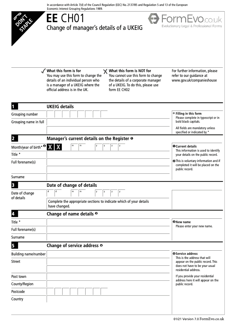 EE CH01 Change of manager s details of an EEIG where the official address of the EEIG is in the UK preview