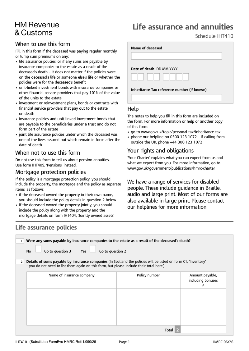 IHT410 Life assurance and annuities preview