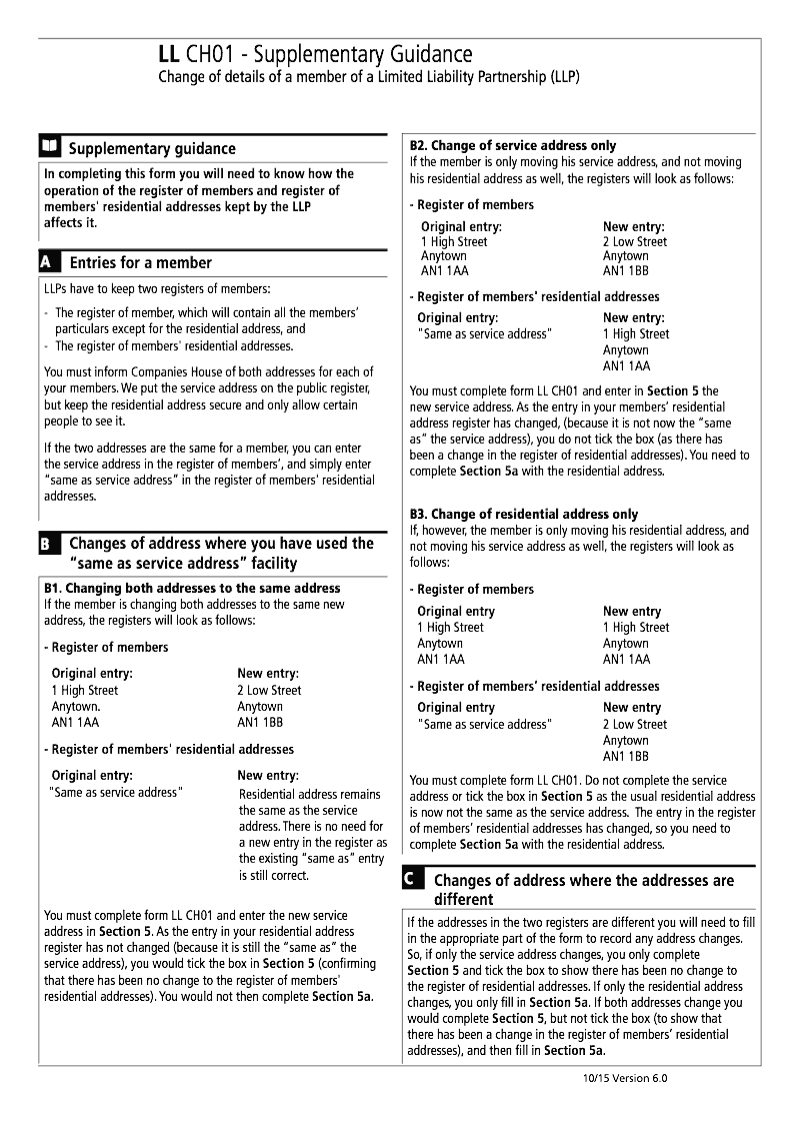 LL CH01 Supplementary guidance Supplementary guidance LL CH01 Change of details of a member of a Limited Liability Partnership LLP preview