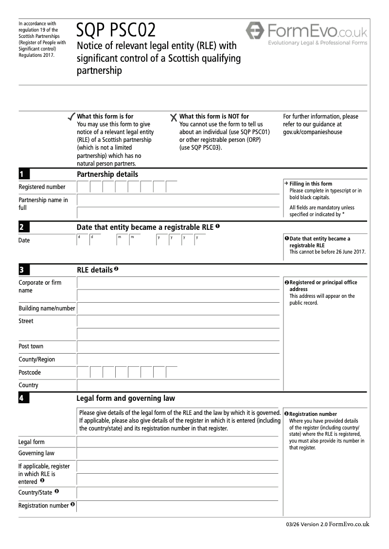 SQP PSC02 Notice of relevant legal entity RLE with significant control of a Scottish qualifying partnership preview