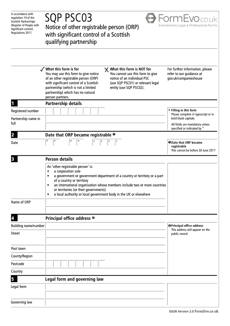 SQP PSC03 Notice of other registrable person ORP with significant control of a Scottish qualifying partnership preview