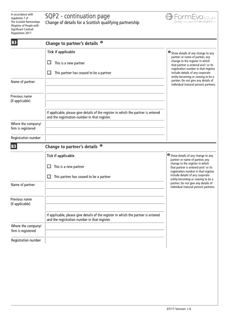 SQP2 Cont Change of Details for a Scottish Qualifying Partnership Continuation Page preview